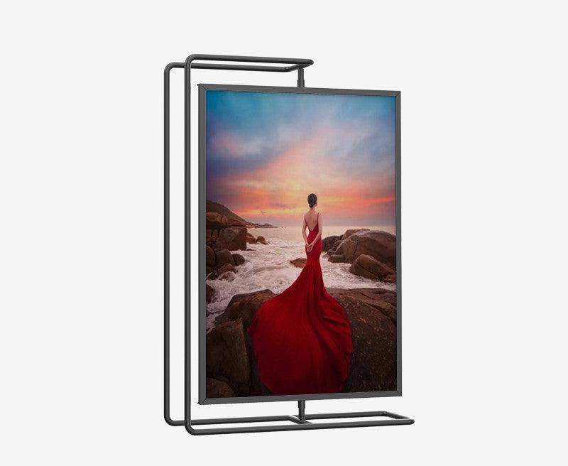 Double-sided Rotatable Metal Photo Frame Stand