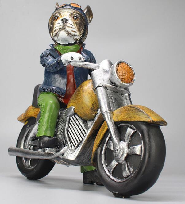 Knight Dog Ornaments Creative Dog Locomotive Crafts Frenchmotorcycle