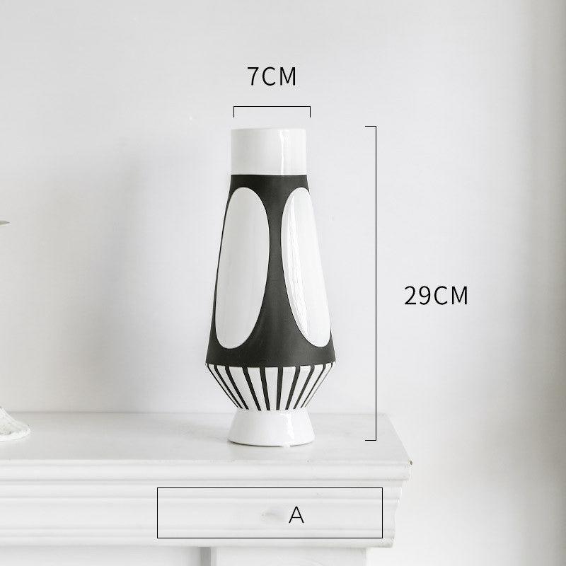 Creative black and white geometric ceramic vase