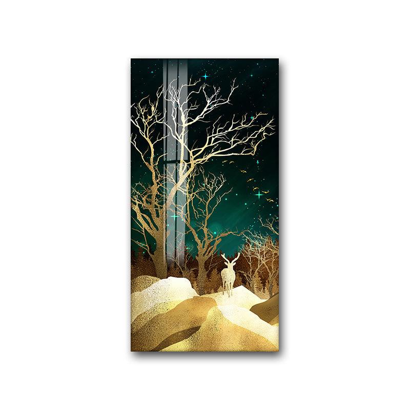 Entrance Metal Living Room Style Luxury Crystal Porcelain Painting