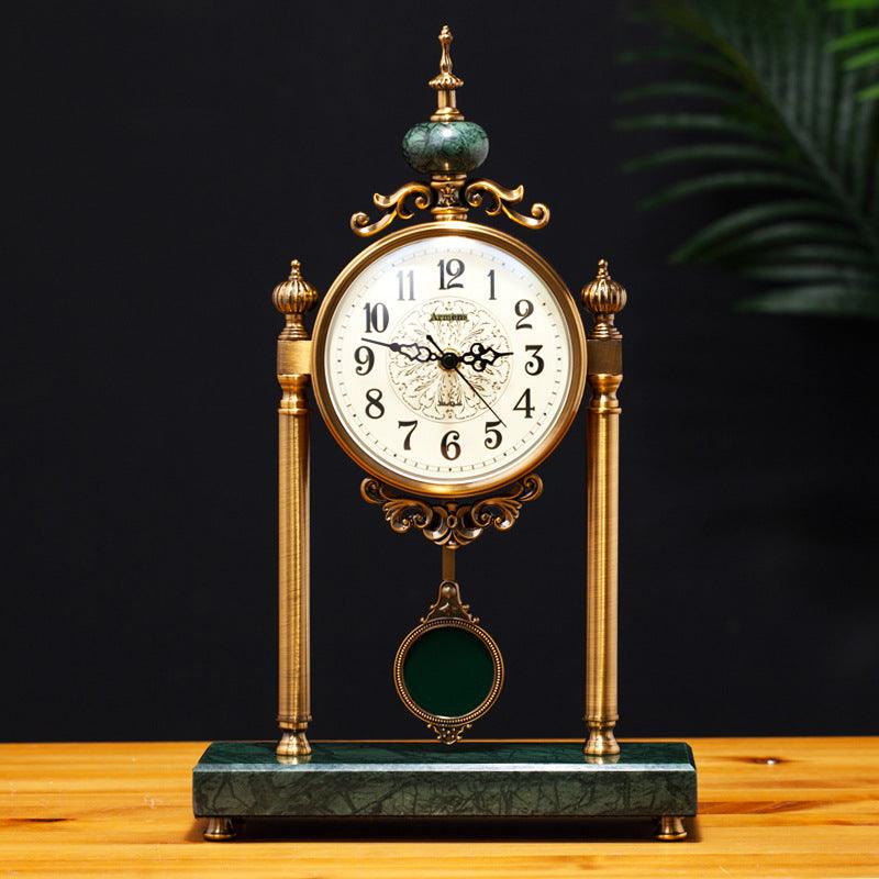 Table Clock Home Living Room Clock Fashion Retro Clock Ornaments