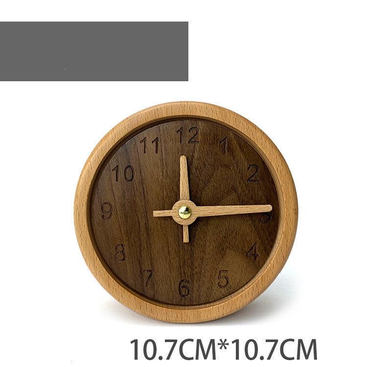 Student Wooden Small Pendulum Clock Bedroom Desktop Alarm Clock Bedside Ornaments