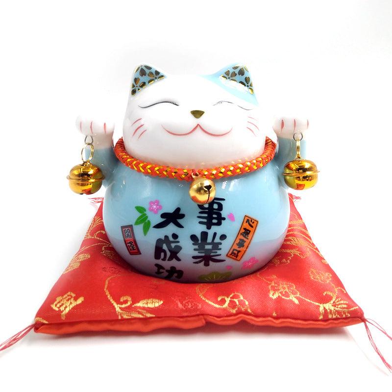 4.5 Inch Ceramic Maneki Neko Statue Lucky Cat