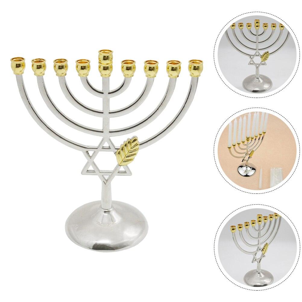 Jewish Candle Holder 9 Branch Candlestick Metal Candle Holder Hanukkah