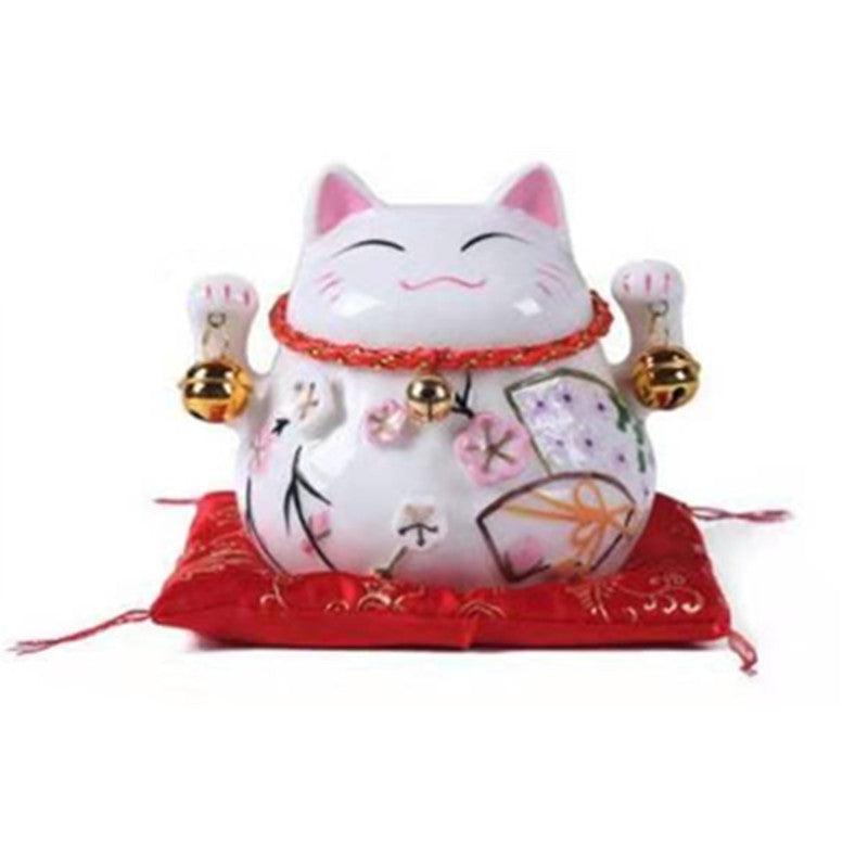 4.5 Inch Ceramic Maneki Neko Statue Lucky Cat