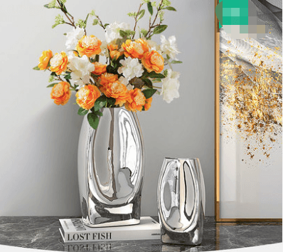 Silver Vase Decoration Simple Flower