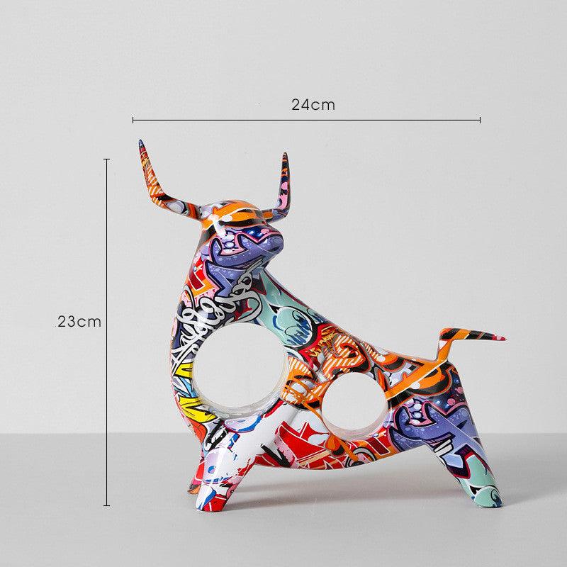 Nordic Art Graffiti Cow Ornaments Creative Home Decorations