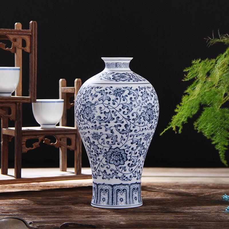 Pottery Classical Blue And White Vase Handicraft Ornaments
