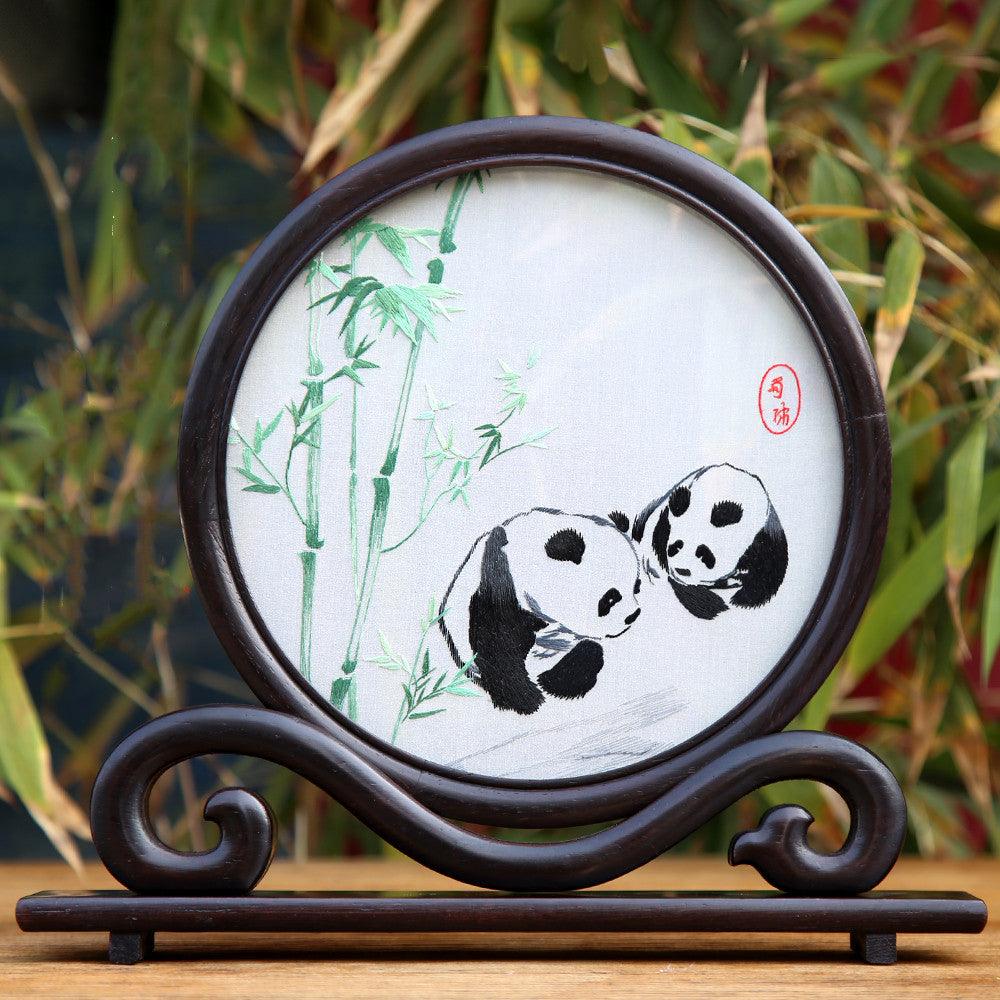 Featured Souvenirs Shu Embroidery Hand-embroidered Panda Ornaments Chinese Style Gifts
