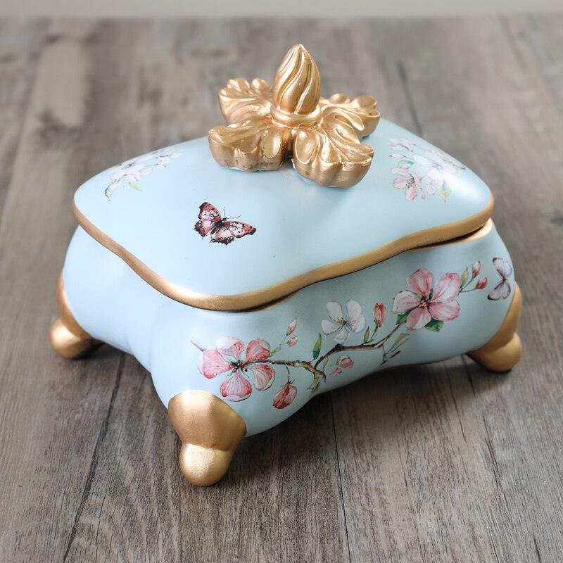 American ceramic jewelry box ornaments home decoration box dressing