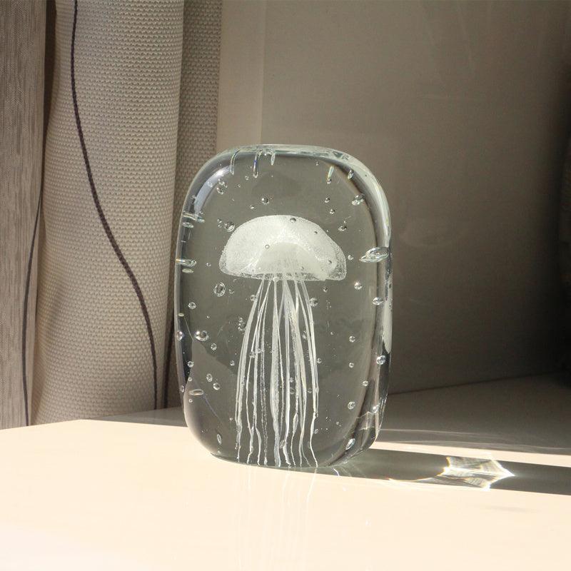 Glass Water Drop Ornament Glowing Jellyfish Gift Souvenir
