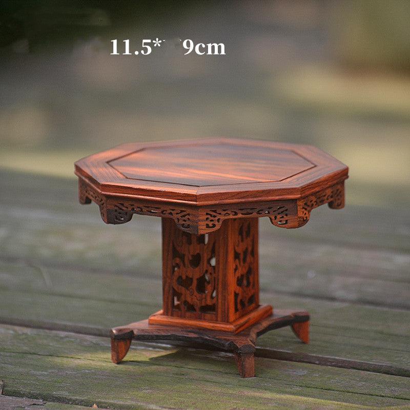 Red Rosewood Solid Wood Ornaments Four Immortals And Star Anise Dining Table