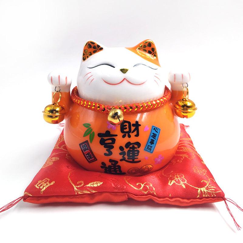 4.5 Inch Ceramic Maneki Neko Statue Lucky Cat