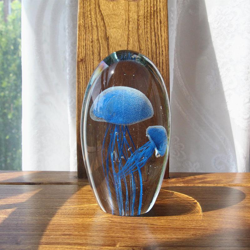 Glass Water Drop Ornament Glowing Jellyfish Gift Souvenir