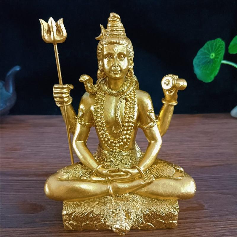Golden Shiva Statue Hindu Ganesha Vishnu Buddha Figurine Sculpture