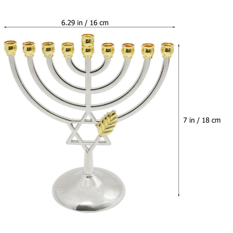 Jewish Candle Holder 9 Branch Candlestick Metal Candle Holder Hanukkah