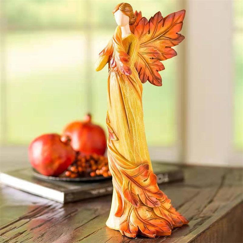 Kneeling Autumn Angel Resin Ornaments