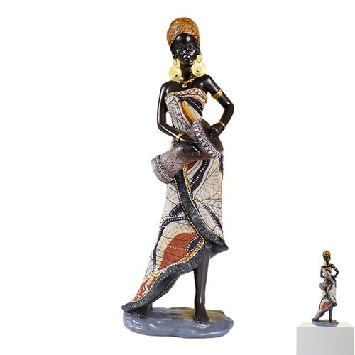 Vintage African Crafts Ornament Black Women Art Sculpture Home Living