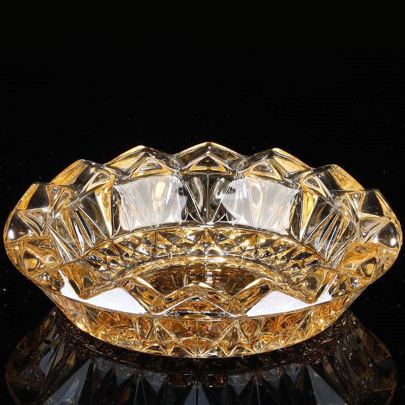 Creative Gold Oversized Crystal Glass Ashtray