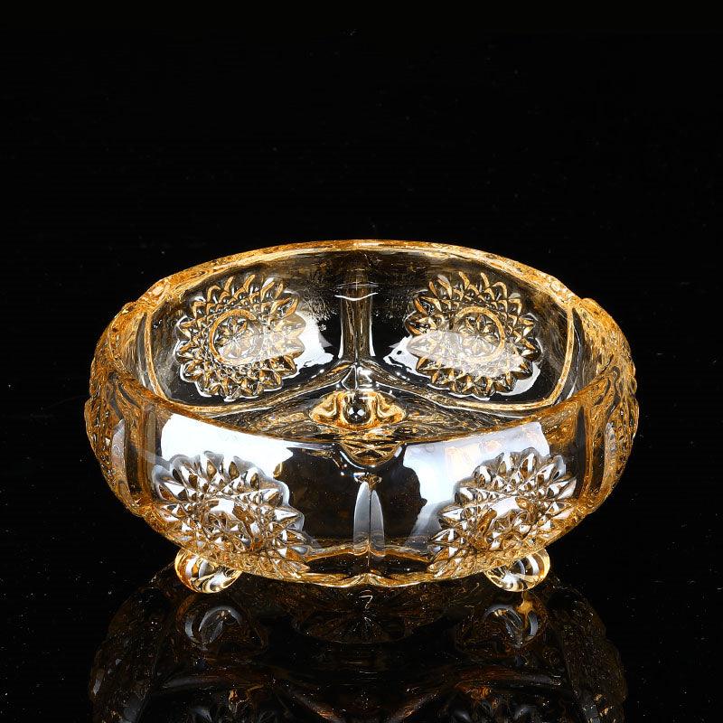 Creative Gold Oversized Crystal Glass Ashtray