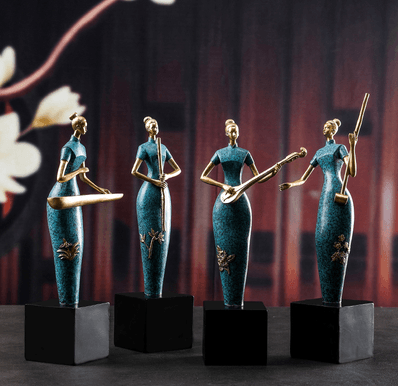 Retro Chinese Cheongsam Ladies Ornament Creative Living Room