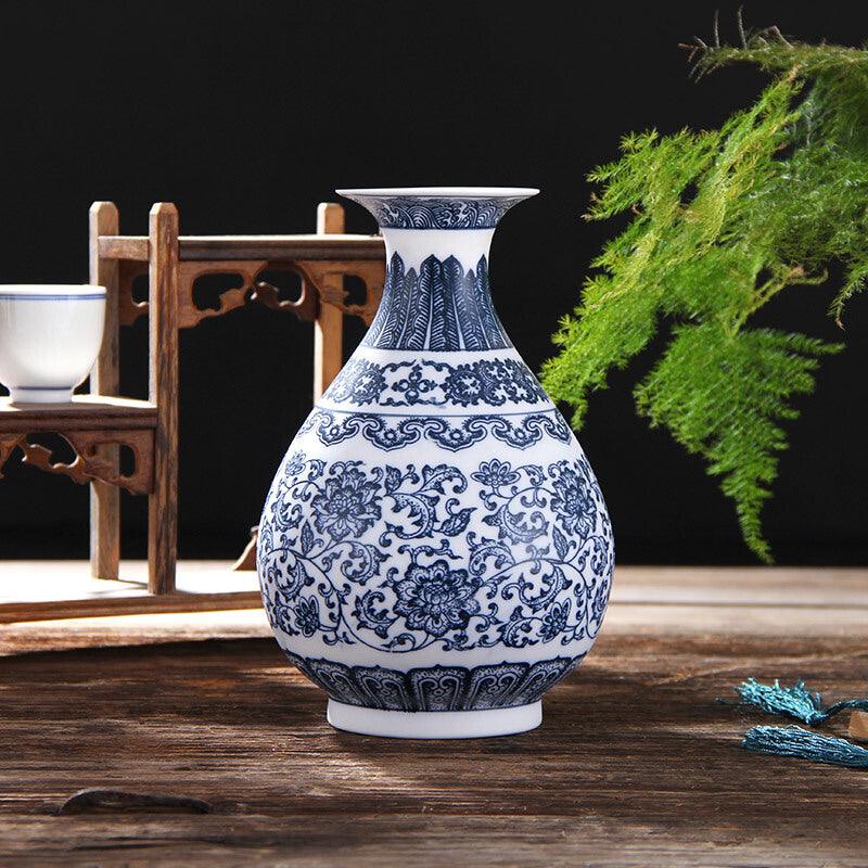 Pottery Classical Blue And White Vase Handicraft Ornaments