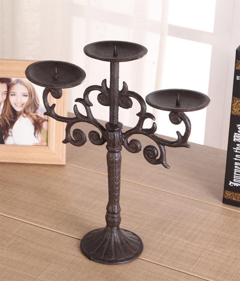 Noble Candlesticks, Cast Iron Handicrafts, Carved Iron Candlesticks, Wax Holders