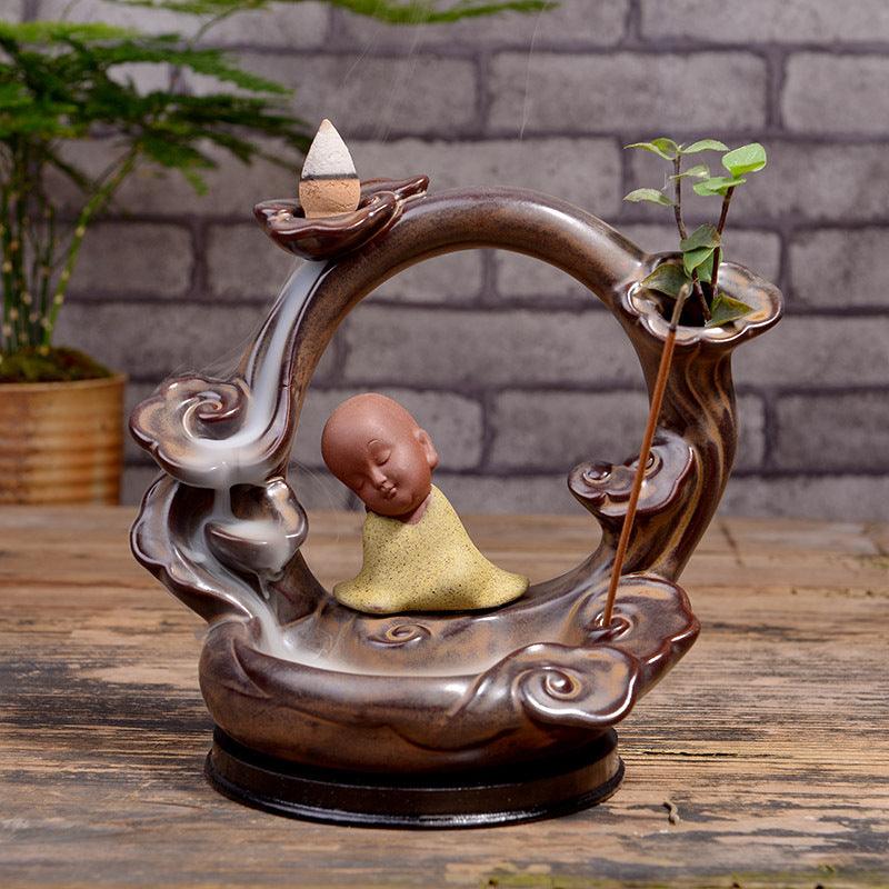 Ceramic Backflow Incense Antique Purple Sand Aromatherapy Furnace