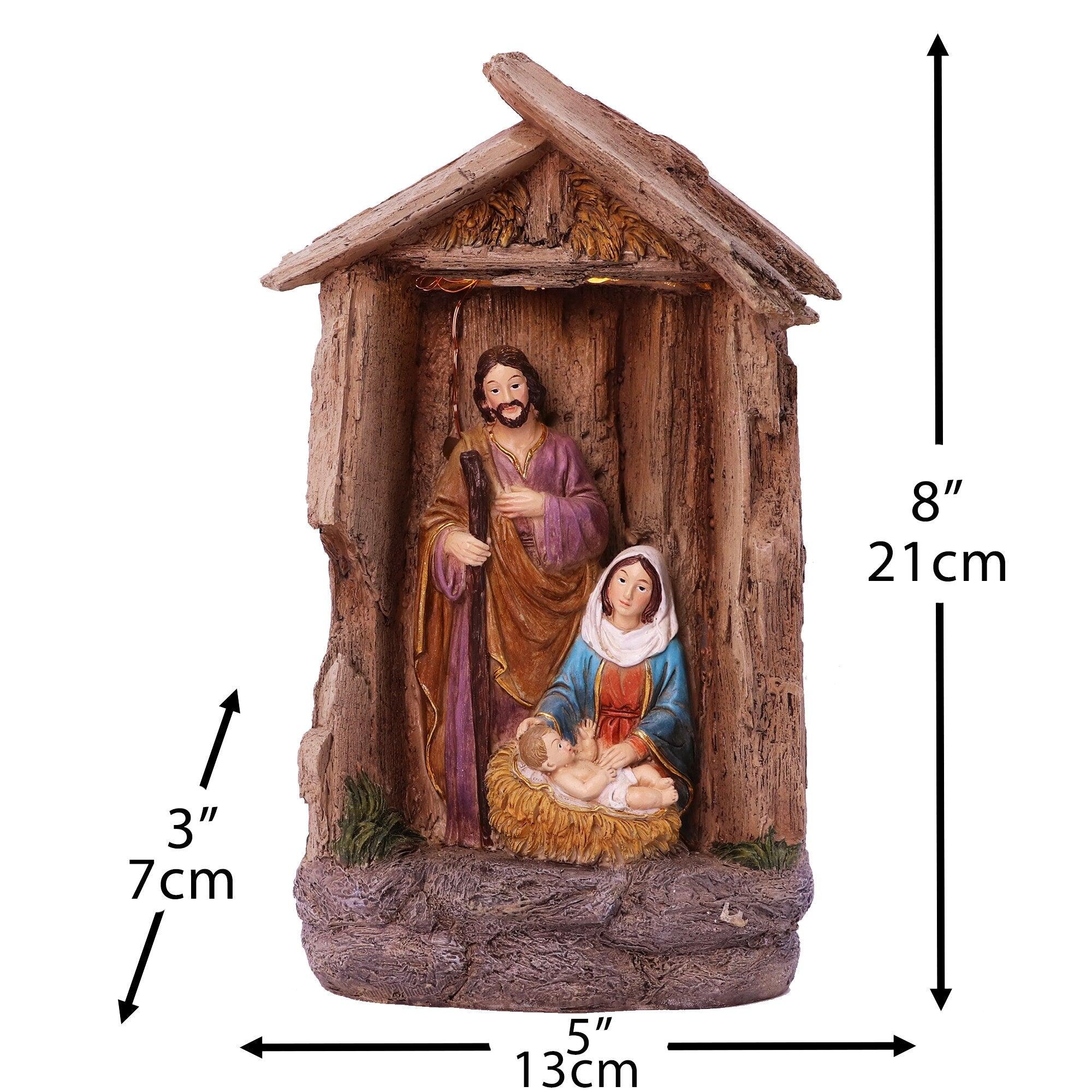 Nativity Scene Set Holy Family Statue Christmas Ornament Jesus Manger