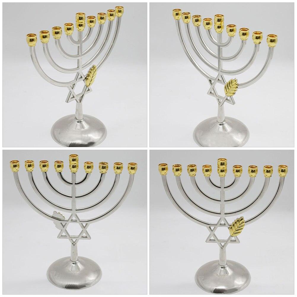 Jewish Candle Holder 9 Branch Candlestick Metal Candle Holder Hanukkah