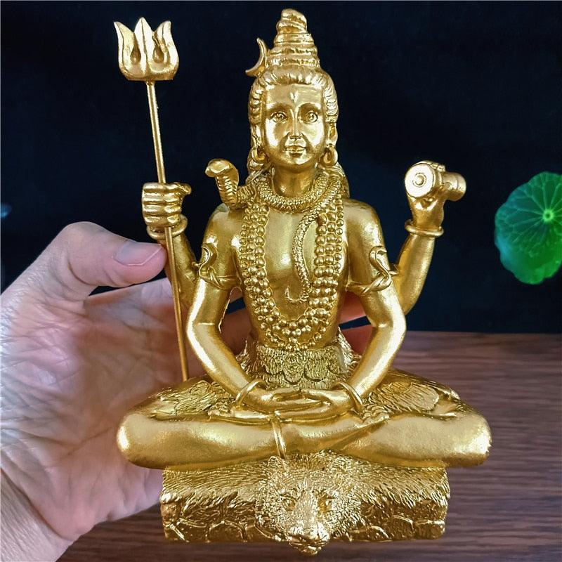 Golden Shiva Statue Hindu Ganesha Vishnu Buddha Figurine Sculpture