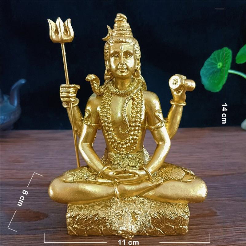 Golden Shiva Statue Hindu Ganesha Vishnu Buddha Figurine Sculpture