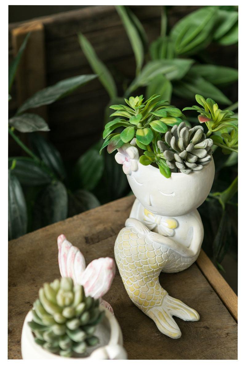 Filter element flower pot cartoon ornament fish shape