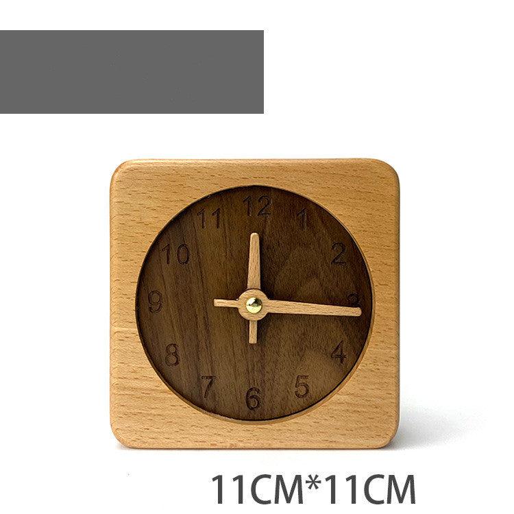 Student Wooden Small Pendulum Clock Bedroom Desktop Alarm Clock Bedside Ornaments