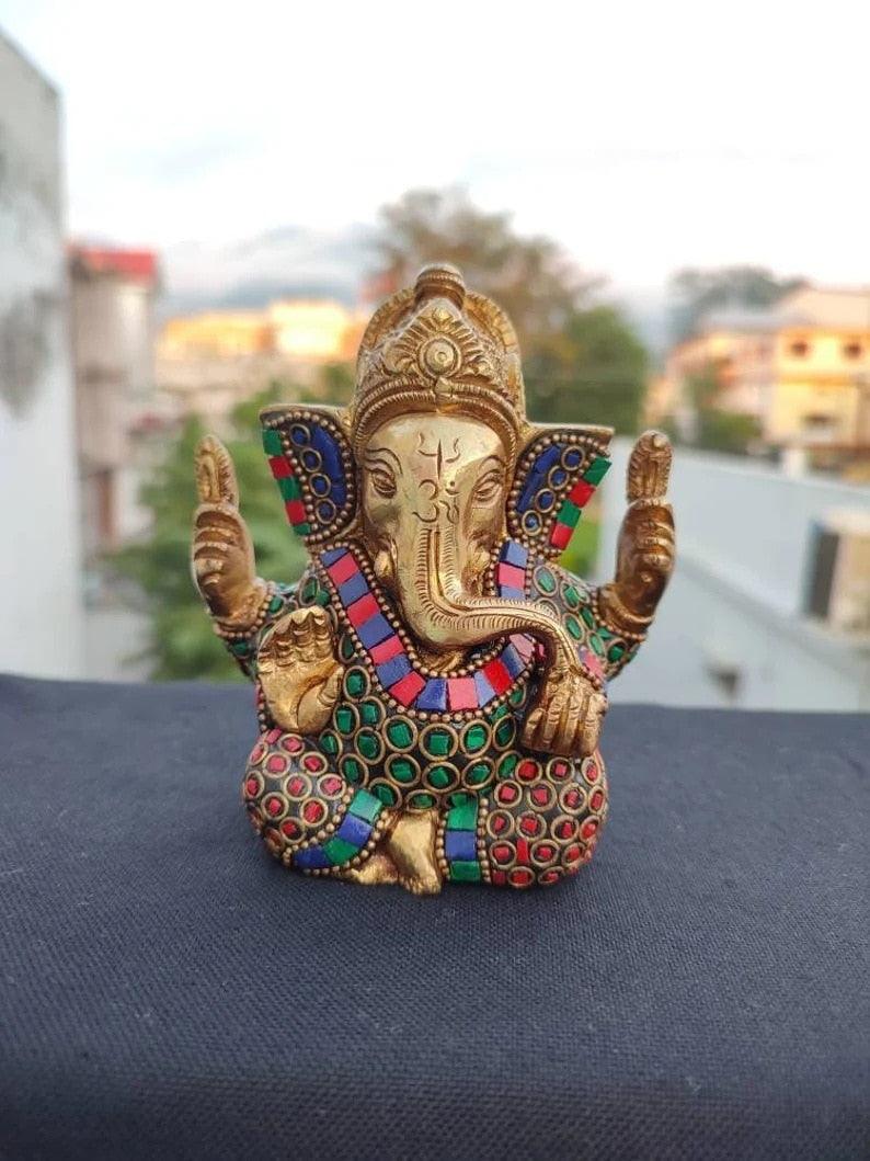 Lord Ganesh Hindu Statue Copper pooja idol home decor statue ornament