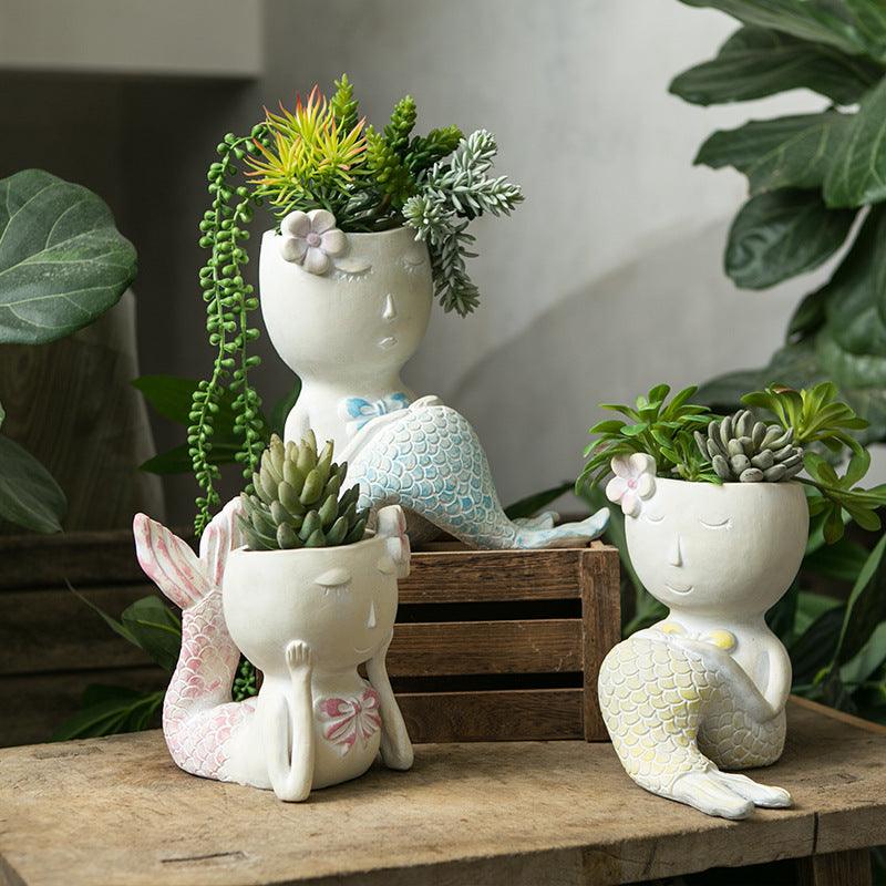 Filter element flower pot cartoon ornament fish shape