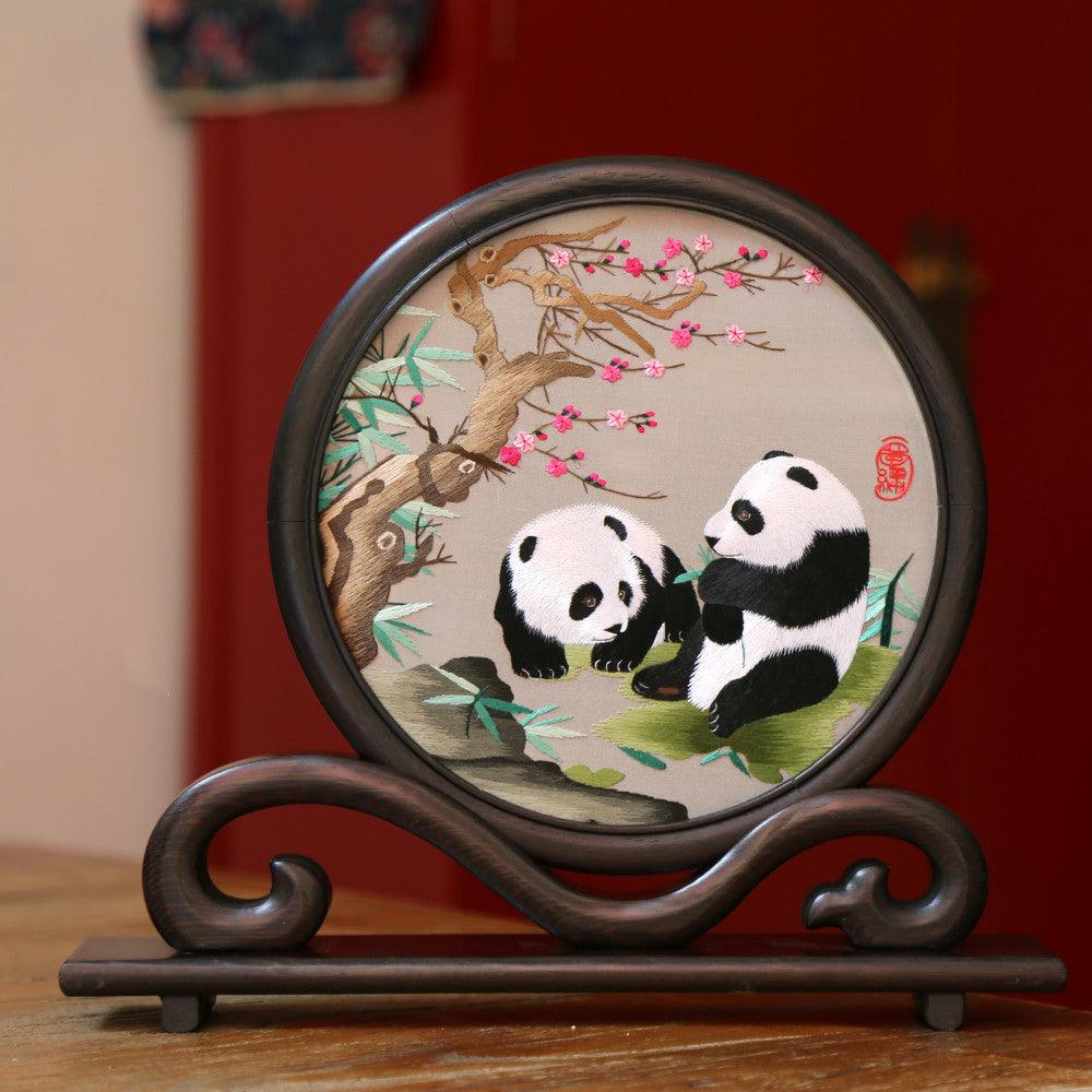Featured Souvenirs Shu Embroidery Hand-embroidered Panda Ornaments Chinese Style Gifts