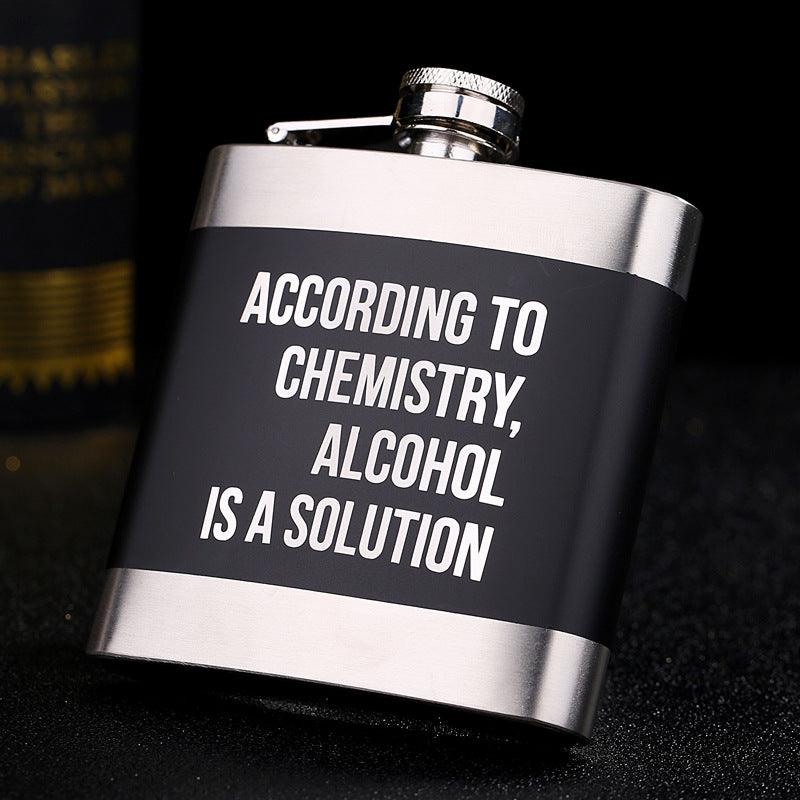 Black stainless steel metal hip flask