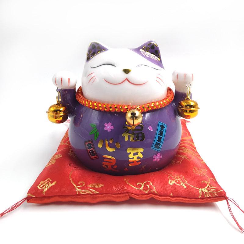 4.5 Inch Ceramic Maneki Neko Statue Lucky Cat