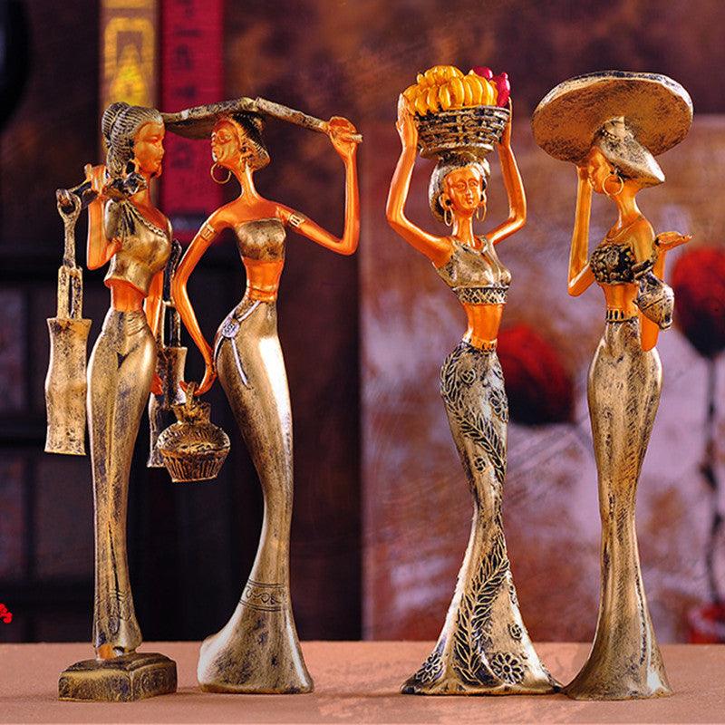 Home folk style craft resin ornaments