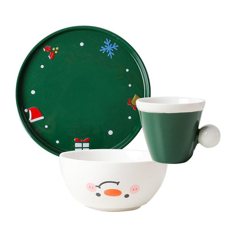 Creative Christmas Cutlery Ceramic Christmas Cutlery Set Cups Bowls