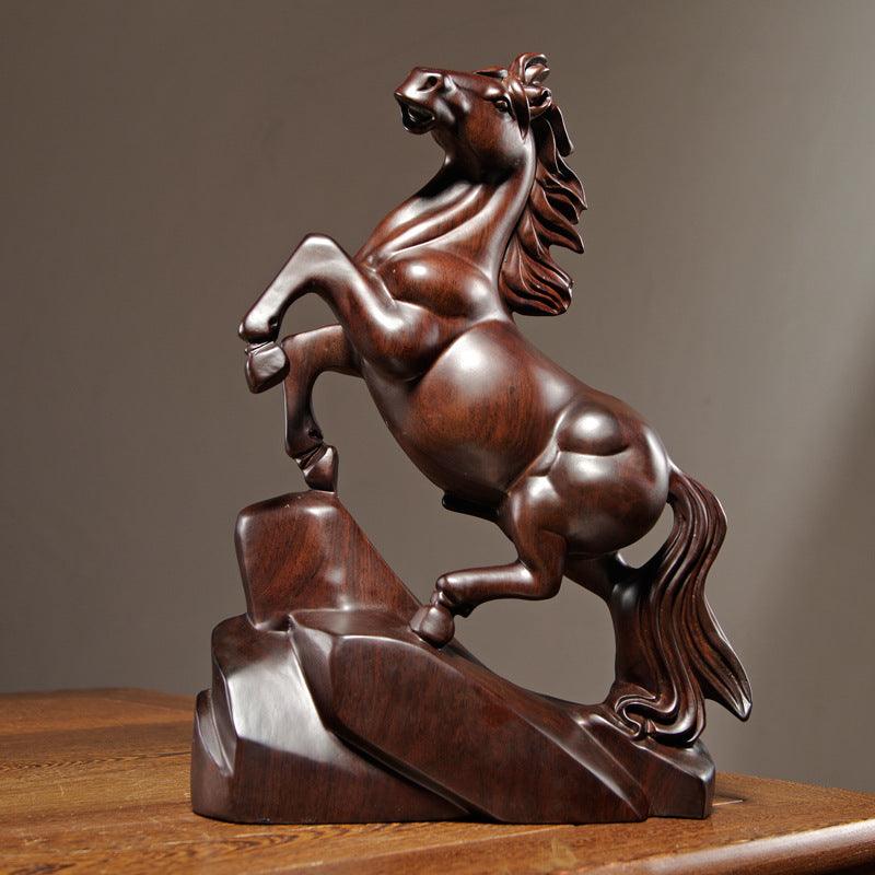 Pear Wood Carving Horse Ornaments Decoration Mahogany Crafts