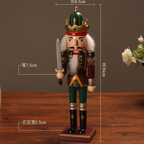 Wooden Nutcracker Soldier Figurines Ornaments 30cm Nutcracker Puppet