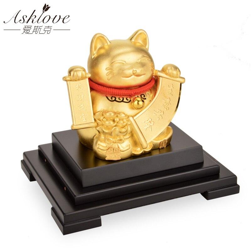 Lucky Cat Wealth Cat Gold Foil Ornaments Cute Figurines Miniatures