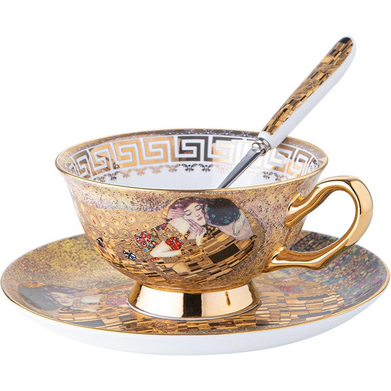 European Bone China Coffee Cup Cup Saucer Spoon Set Ceramic Cup