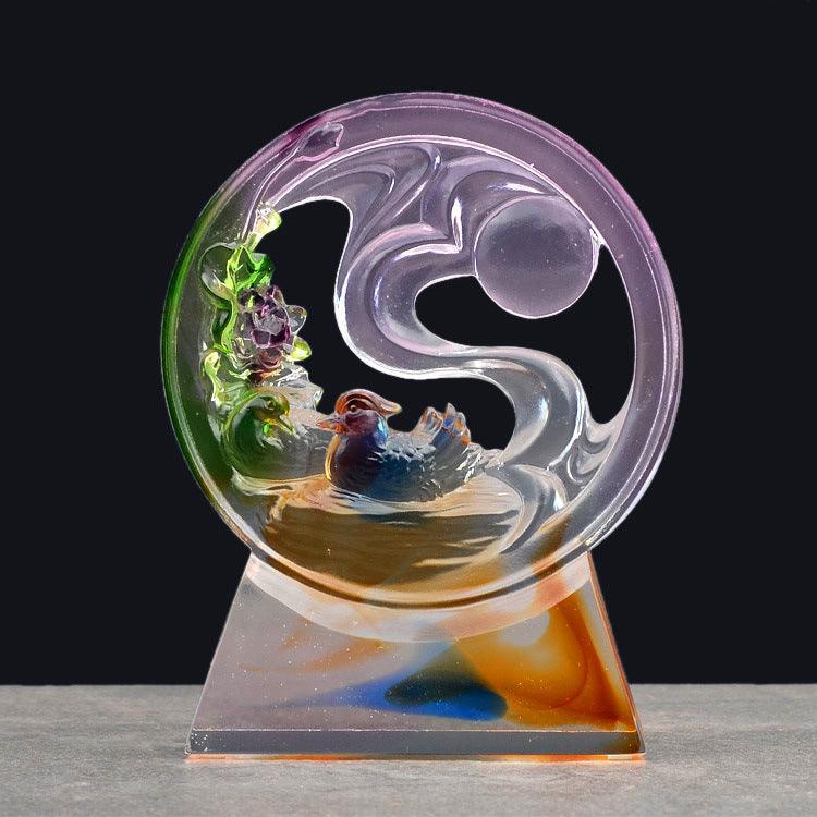 The United States and the United States to send wedding Home Furnishing bedroom furnishings friends wedding engagement gift high-end glass ornaments Yuanyang