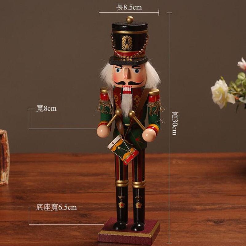Wooden Nutcracker Soldier Figurines Ornaments 30cm Nutcracker Puppet