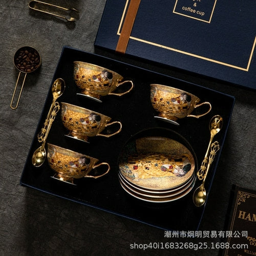 European Bone China Coffee Cup Cup Saucer Spoon Set Ceramic Cup