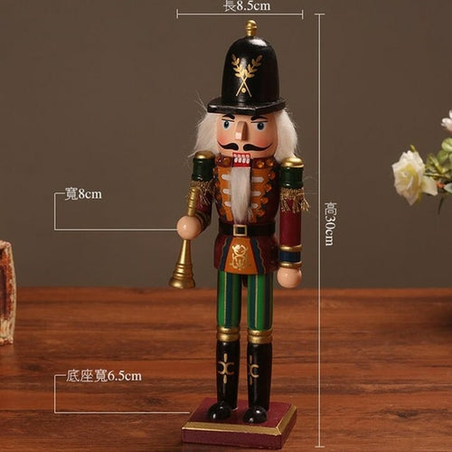 Wooden Nutcracker Soldier Figurines Ornaments 30cm Nutcracker Puppet