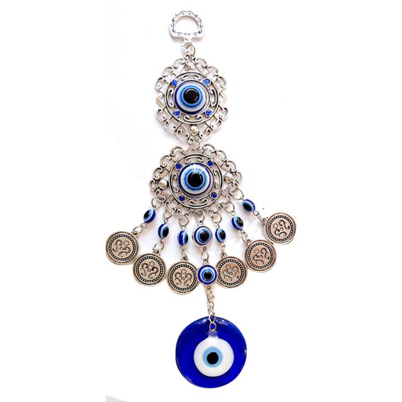 Evil Eyes Wind Chimes Turkey Alloy Fatima Hand Owl Butterfly Glassblue